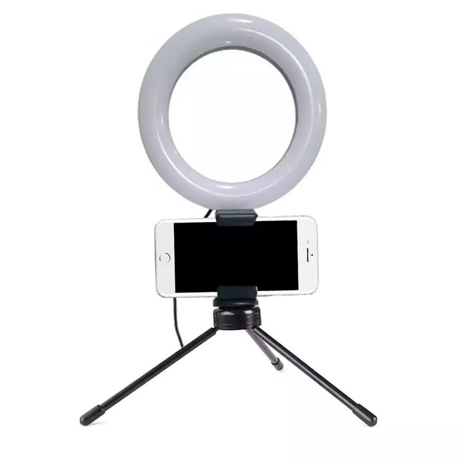 imagem de Ring Light 06' de mesa c/ suporte pra celular