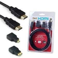 imagem de Cabo Hdmi 3 Em 1 Micro E Mini 1.5m 1080p Adaptador 3 Pontas