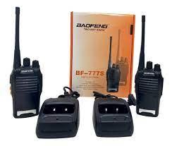 imagem de Kit Par 2 Radio Baofeng 777s Walk Talk Comunicador 16 Canais Preto