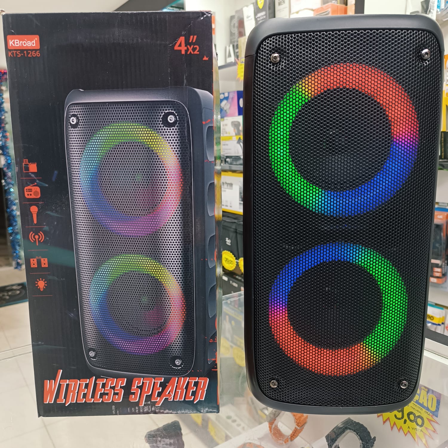 imagem de Caixa Som Bluetooth Karaokê KTS-1266 Luz RGB