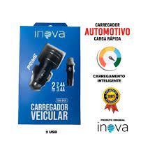 imagem de Carregador Veicular Inova PRIME 2.4A/3.4A CAR-8432 -2 Entradas USB Com Cabo V8