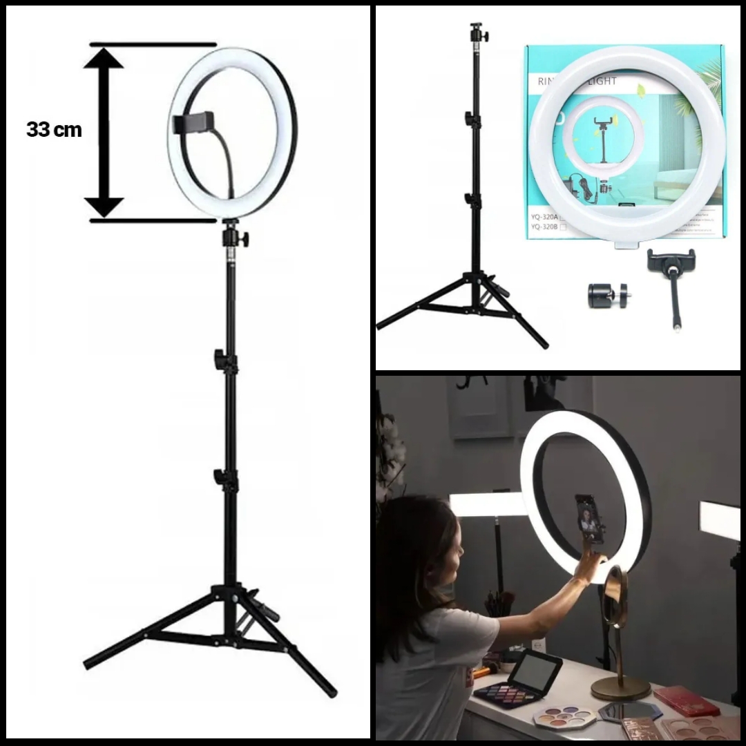 imagem de Ring Light 13' (33cm) com tripé até 2,10 mts altura