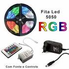 imagem de Fita Led 5m Rgb 16 Cores 5050 Prova D'agua + Fonte+ Controle