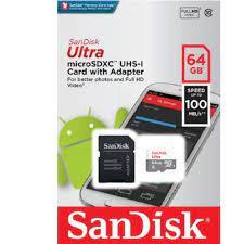 imagem de Cartão Micro SD 64 GB Sandisk Ultra 100mb/s ORIGINAL