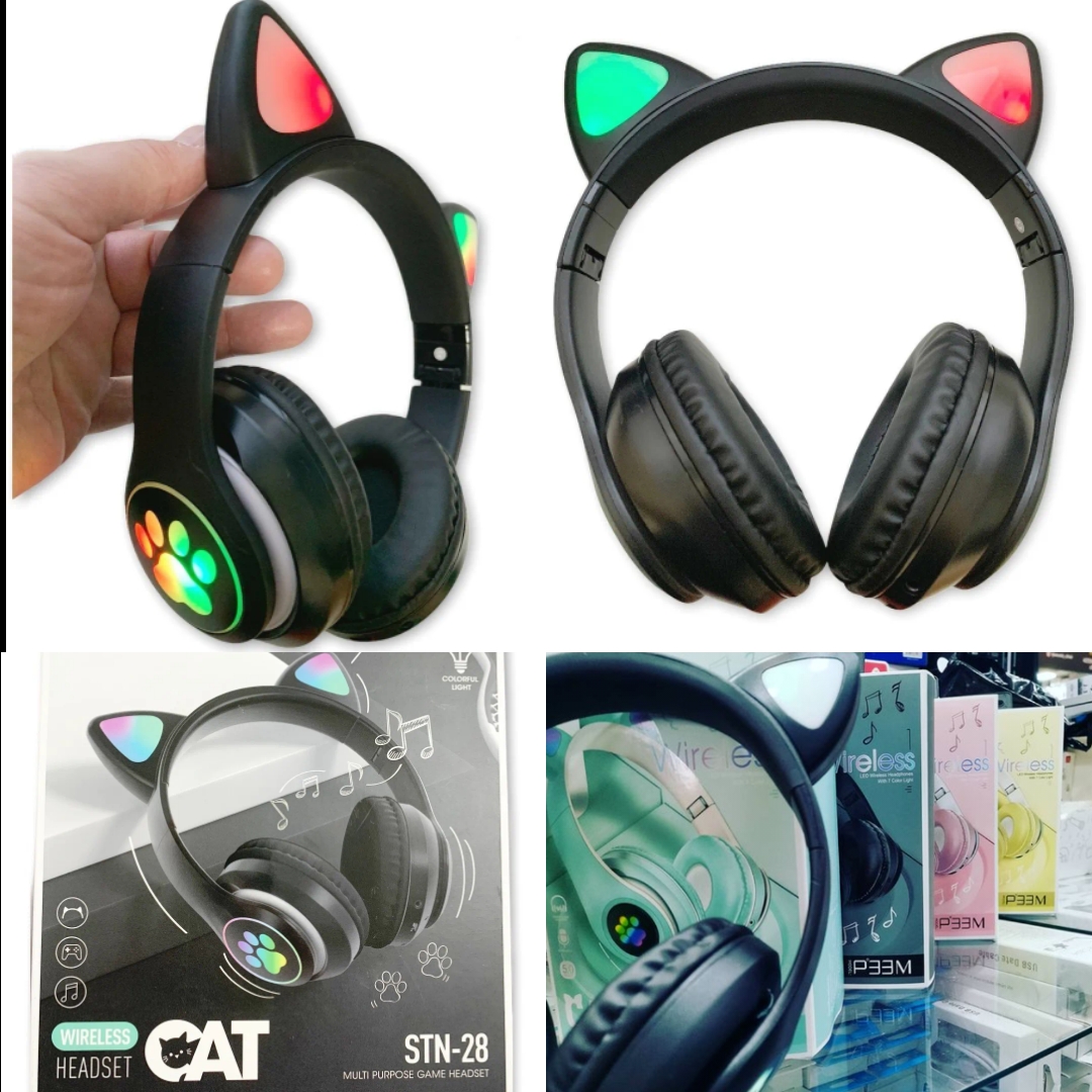 imagem de Fone Headset Gatinho Com Led Bluetooth Infantil