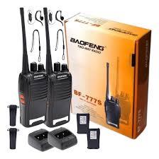 imagem de Kit Par 2 Radio Baofeng 777s Walk Talk Comunicador 16 Canais Preto