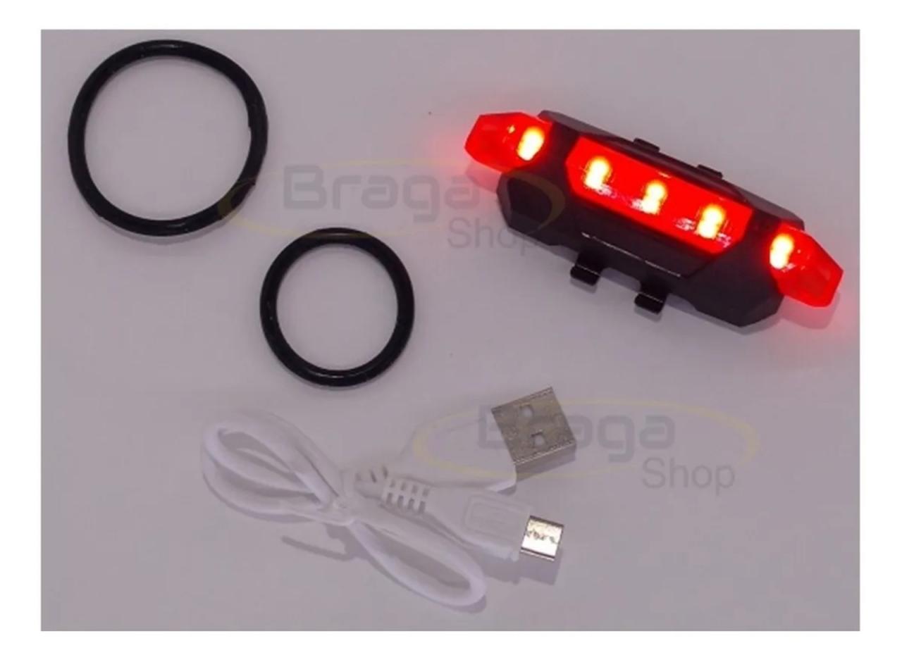 imagem de Lanterna Led USB Recarregável para Traseira da Bike