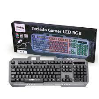 imagem de Teclado Gamer Iluminado Com Led RGB Fio USB