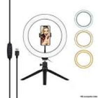 imagem de Ring Light 8 polegadas (20cm)+suporte pra celular e tripé mesa