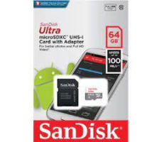 imagem de Cartão Micro SD 64 GB Sandisk Ultra 100mb/s ORIGINAL