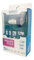 imagem de Carregador Veicular Universal 5 Plugs 2 Portas Usb Cus-a5e1a