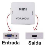 imagem de Conversor VGA Fêmea P/ HDMI Fêmea Com Áudio VGA